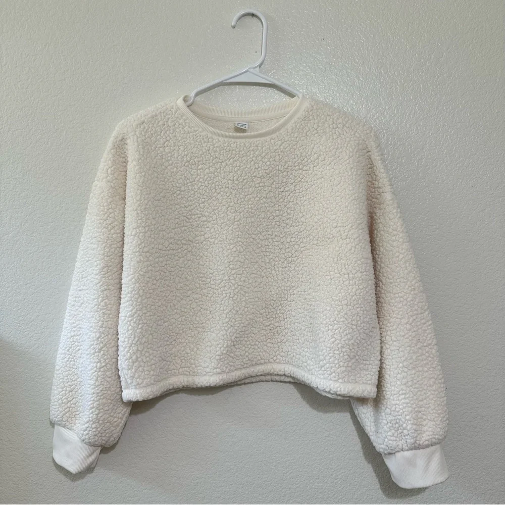 Old Navy Slouchy Sherpa Cropped Pullover XL